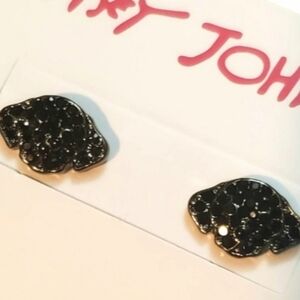 Adorable dog earrings  black crystals Labrador studs 🐕
